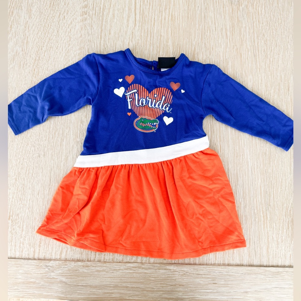 Florida Gators Heart Blue & Orange Kids Dress